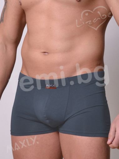 6566 Мъжки плитък Боксер фин памук - антрацит