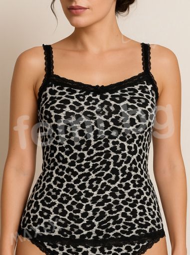 1131 Дамски корсаж принт черно и бяло
