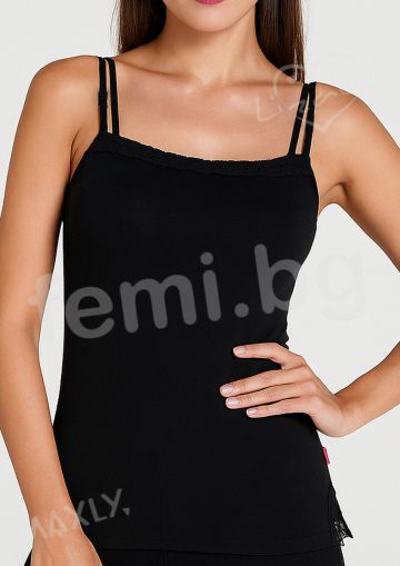 2231 Дамски корсаж тънка презрамка черен