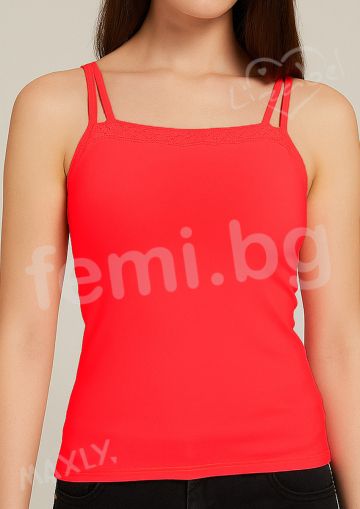 2231 Дамски корсаж тънка презрамка червен