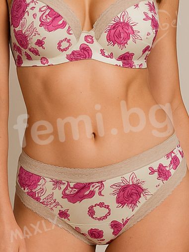 1111  Дамски Боксер принт сърца с дантела