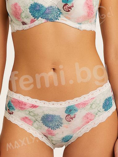 1111  Дамски Боксер принт с бяла дантела