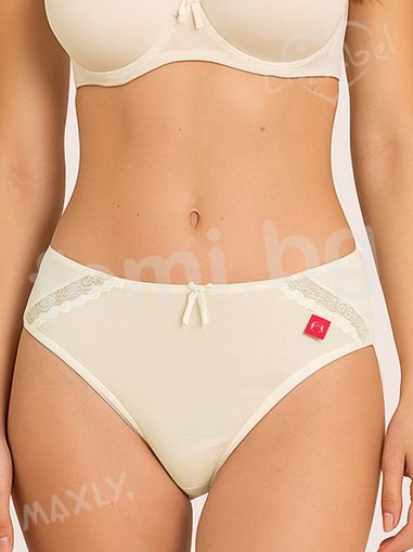 2207 Дамска Дълбока Бикина шампан памук и дантела