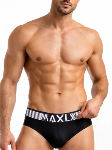 5663 Мъжки Слип черен широк ластик