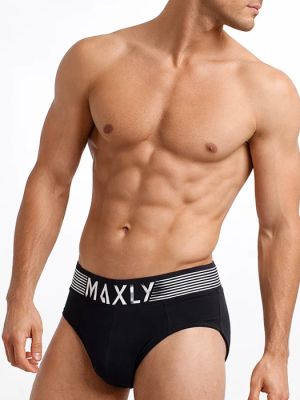 5663 Мъжки Слип черен широк ластик