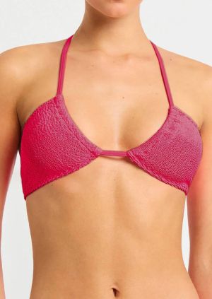 Дамски бански  розов горна част - триъгълна чашка модел 0701 -5 ONESIZE дизайн